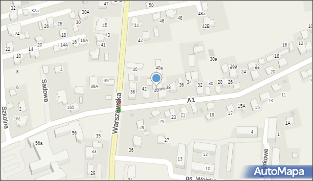 Węgrzce, A1, 40, mapa Węgrzce