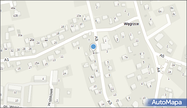 Węgrzce, A3, 4, mapa Węgrzce