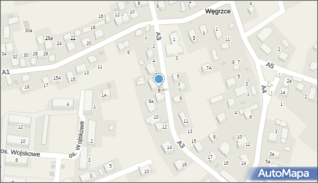 Węgrzce, A3, 8, mapa Węgrzce