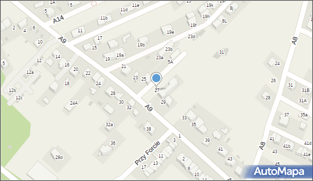 Węgrzce, A9, 27, mapa Węgrzce