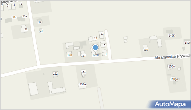 Abramowice Prywatne, Abramowice Prywatne, 147B, mapa Abramowice Prywatne