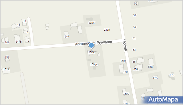 Abramowice Prywatne, Abramowice Prywatne, 150A, mapa Abramowice Prywatne