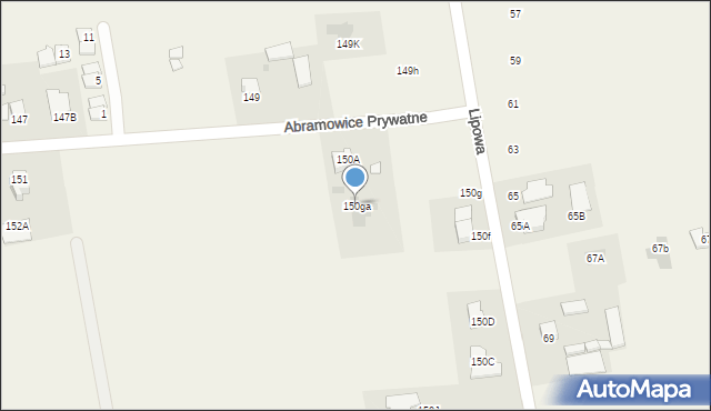 Abramowice Prywatne, Abramowice Prywatne, 150ga, mapa Abramowice Prywatne