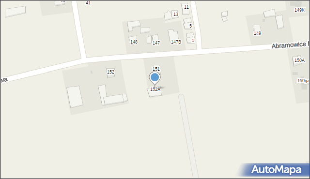 Abramowice Prywatne, Abramowice Prywatne, 152A, mapa Abramowice Prywatne