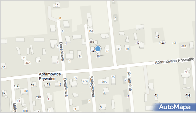 Abramowice Prywatne, Abramowice Prywatne, 36, mapa Abramowice Prywatne