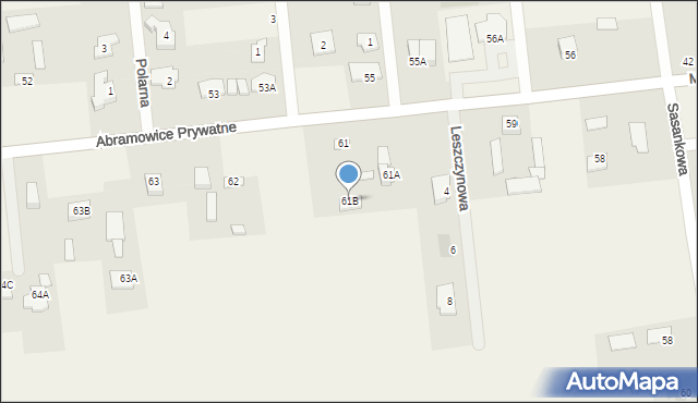 Abramowice Prywatne, Abramowice Prywatne, 61B, mapa Abramowice Prywatne