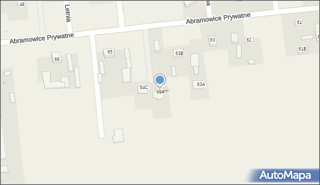 Abramowice Prywatne, Abramowice Prywatne, 64A, mapa Abramowice Prywatne