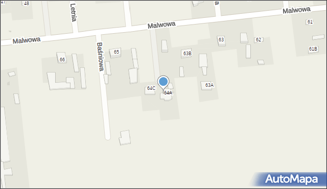 Abramowice Prywatne, Abramowice Prywatne, 64B, mapa Abramowice Prywatne
