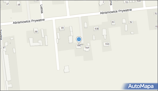 Abramowice Prywatne, Abramowice Prywatne, 64C, mapa Abramowice Prywatne