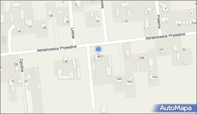 Abramowice Prywatne, Abramowice Prywatne, 65, mapa Abramowice Prywatne