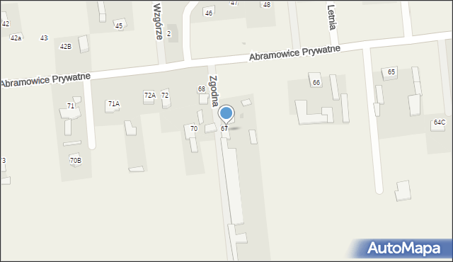 Abramowice Prywatne, Abramowice Prywatne, 68a, mapa Abramowice Prywatne
