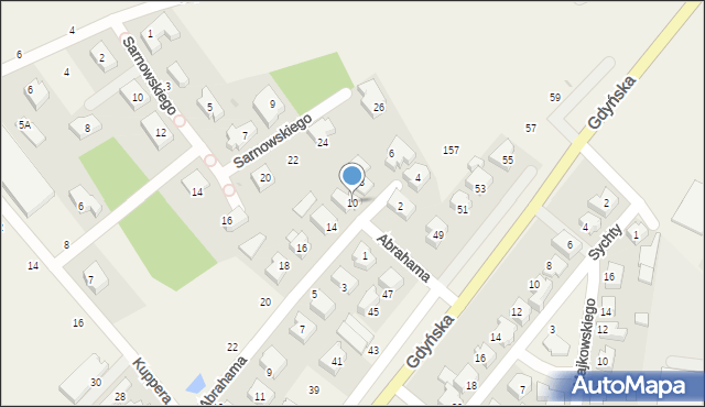 Chwaszczyno, Abrahama, 10, mapa Chwaszczyno