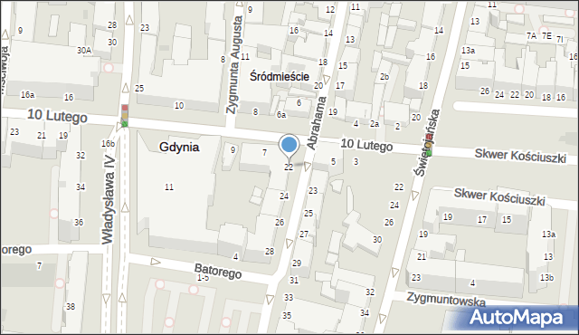 Gdynia, Abrahama Antoniego, 22, mapa Gdyni