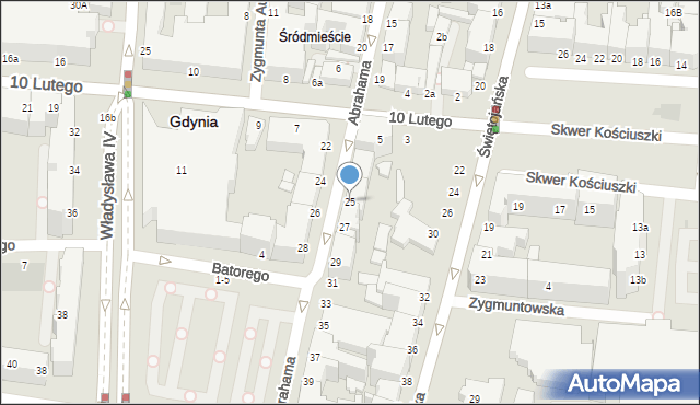 Gdynia, Abrahama Antoniego, 25, mapa Gdyni