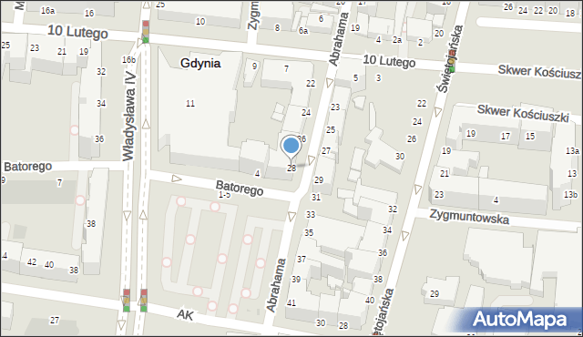 Gdynia, Abrahama Antoniego, 28, mapa Gdyni