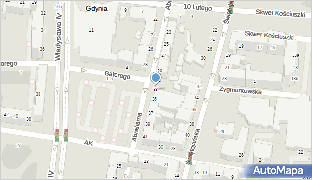 Gdynia, Abrahama Antoniego, 33, mapa Gdyni