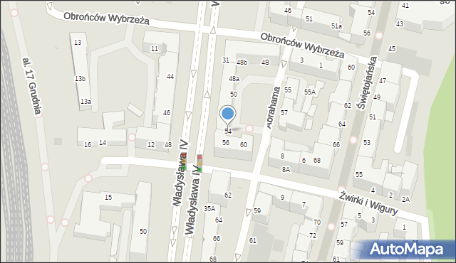 Gdynia, Abrahama Antoniego, 54, mapa Gdyni