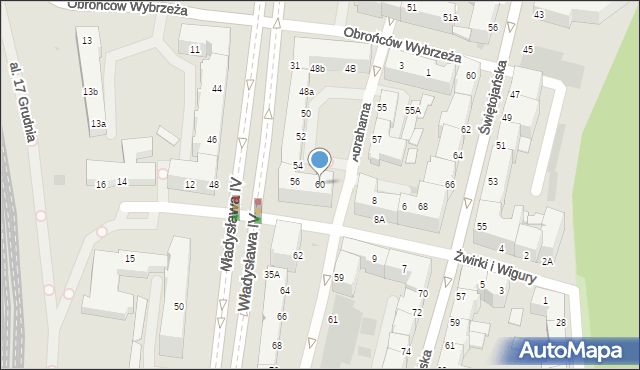 Gdynia, Abrahama Antoniego, 60, mapa Gdyni
