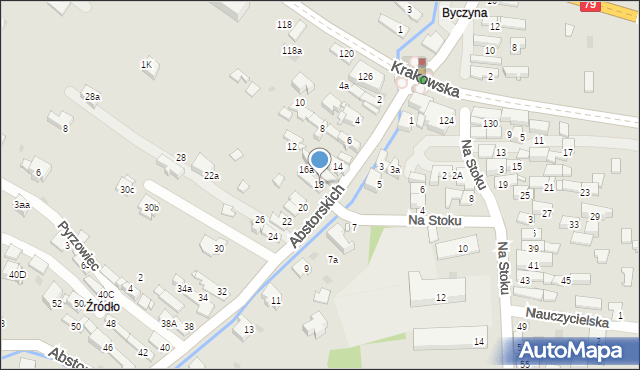 Jaworzno, Abstorskich, 18, mapa Jaworzno