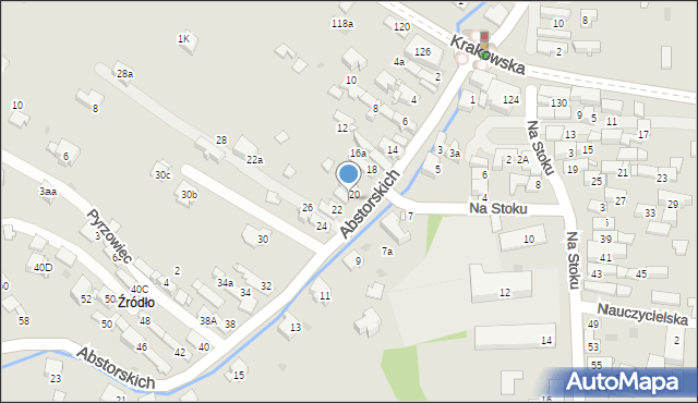 Jaworzno, Abstorskich, 20a, mapa Jaworzno