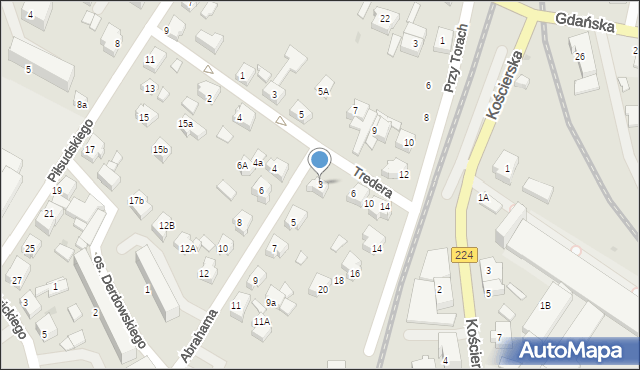 Kartuzy, Abrahama Antoniego, 3, mapa Kartuzy