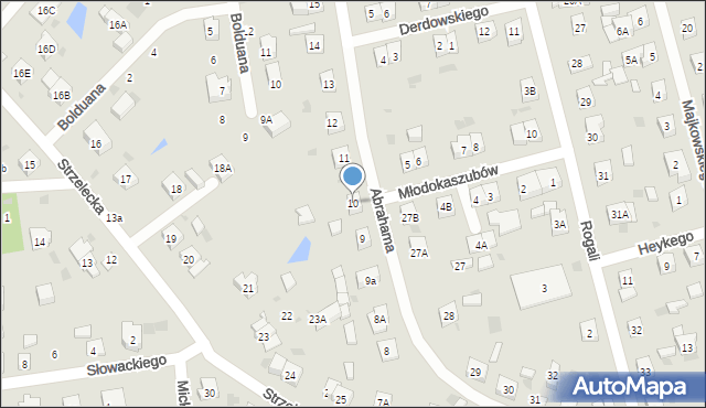 Kościerzyna, Abrahama Antoniego, 10, mapa Kościerzyna