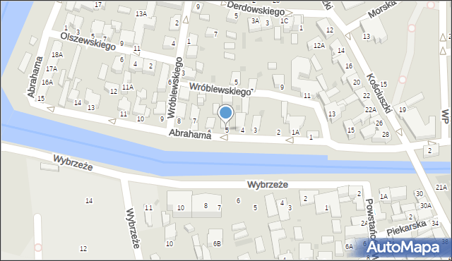 Łeba, Abrahama, 5, mapa Łeba