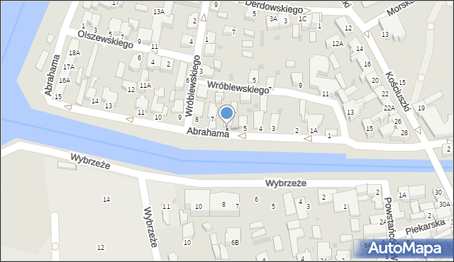Łeba, Abrahama, 6, mapa Łeba
