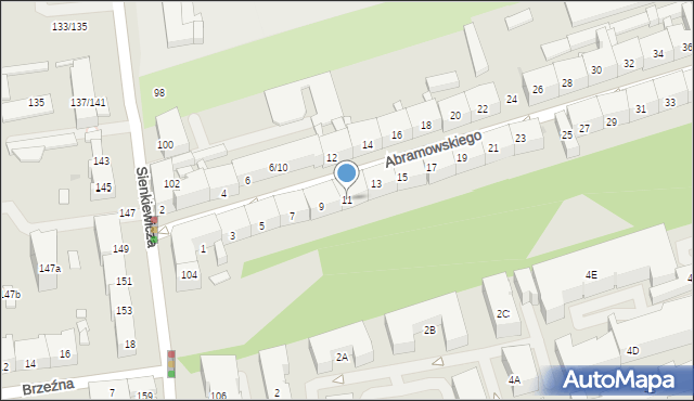 Łódź, Abramowskiego Edwarda, 11, mapa Łodzi