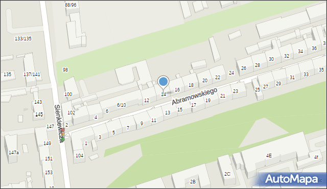 Łódź, Abramowskiego Edwarda, 14, mapa Łodzi