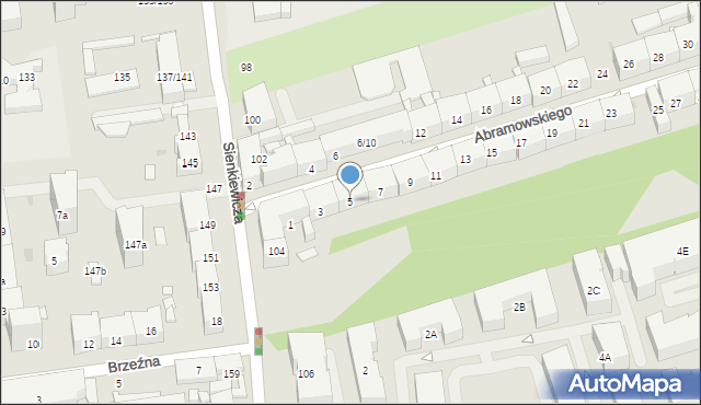 Łódź, Abramowskiego Edwarda, 5, mapa Łodzi