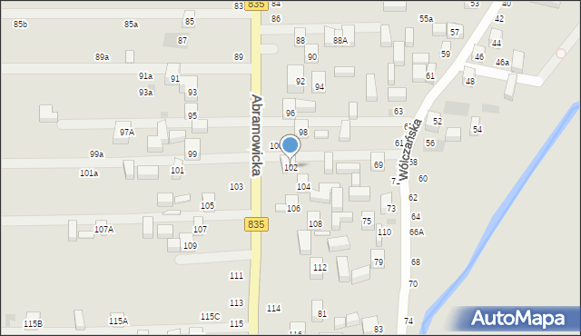 Lublin, Abramowicka, 102, mapa Lublina