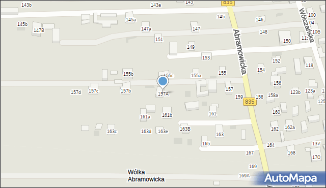 Lublin, Abramowicka, 157A, mapa Lublina