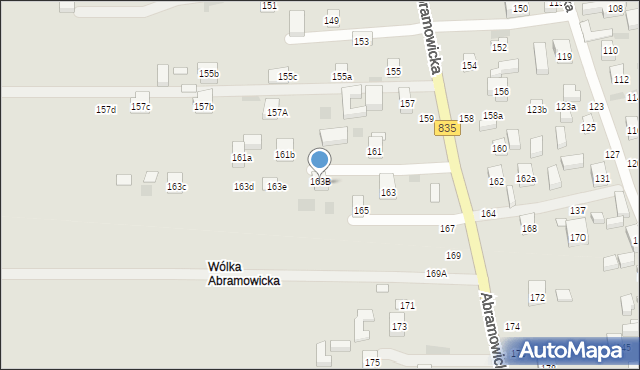 Lublin, Abramowicka, 163a, mapa Lublina