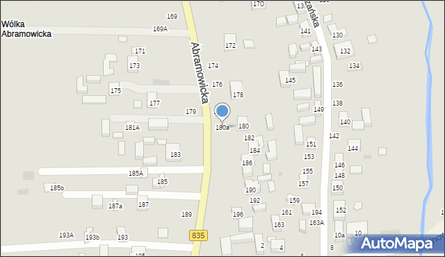 Lublin, Abramowicka, 180a, mapa Lublina