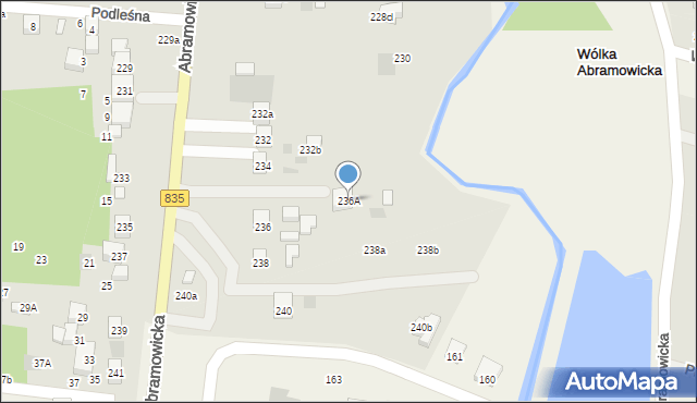 Lublin, Abramowicka, 236A, mapa Lublina