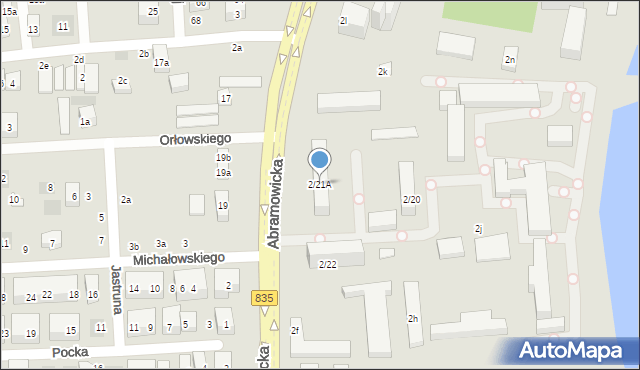 Lublin, Abramowicka, 2/21A, mapa Lublina
