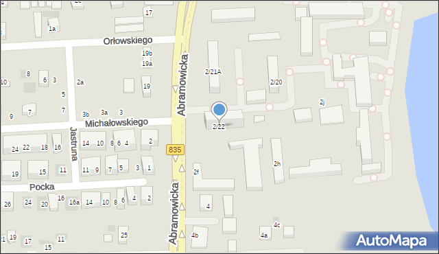 Lublin, Abramowicka, 2/22, mapa Lublina