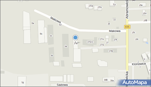 Lublin, Abramowicka, 37e, mapa Lublina