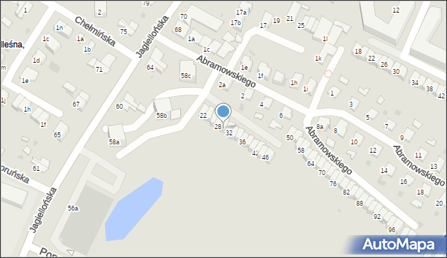 Olsztyn, Abramowskiego Edwarda, 30, mapa Olsztyna