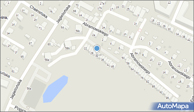 Olsztyn, Abramowskiego Edwarda, 32, mapa Olsztyna