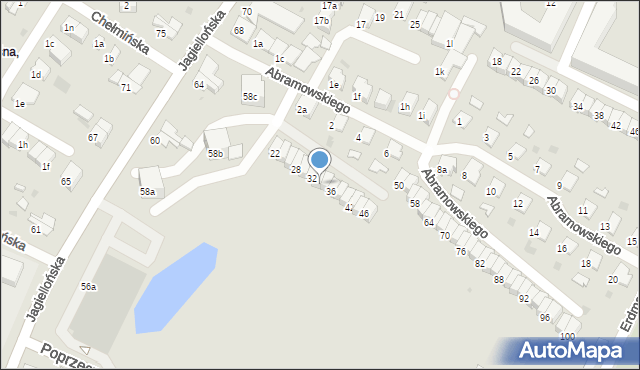 Olsztyn, Abramowskiego Edwarda, 34, mapa Olsztyna