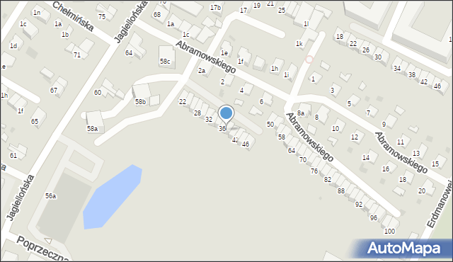 Olsztyn, Abramowskiego Edwarda, 38, mapa Olsztyna
