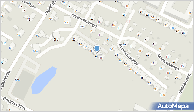 Olsztyn, Abramowskiego Edwarda, 42, mapa Olsztyna