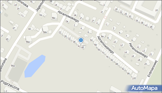 Olsztyn, Abramowskiego Edwarda, 44, mapa Olsztyna