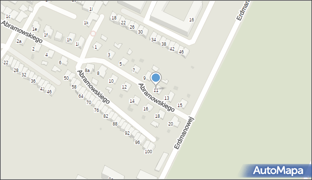 Olsztyn, Abramowskiego Edwarda, 11, mapa Olsztyna