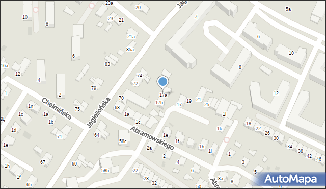 Olsztyn, Abramowskiego Edwarda, 17a, mapa Olsztyna