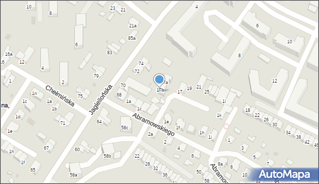Olsztyn, Abramowskiego Edwarda, 17d, mapa Olsztyna