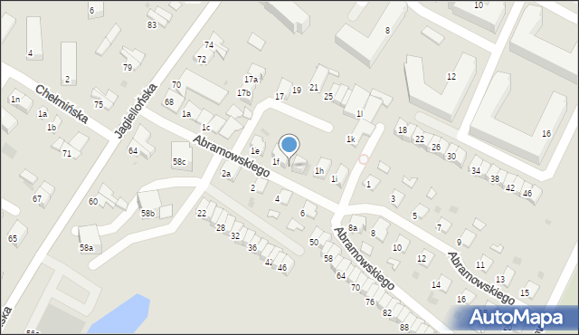 Olsztyn, Abramowskiego Edwarda, 1g, mapa Olsztyna