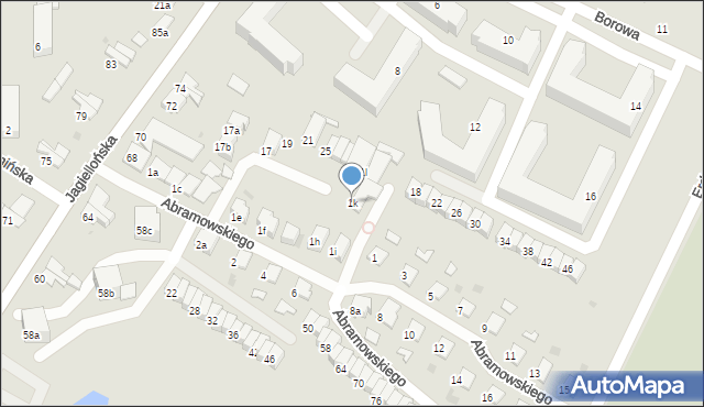 Olsztyn, Abramowskiego Edwarda, 1k, mapa Olsztyna